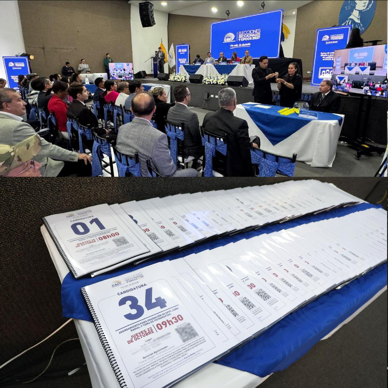 CNE realizó sorteo del orden de grabación y pautaje en medios de las 65 candidaturas al CPCCS 2027